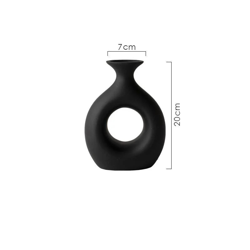 Monochrome Ceramic Statement Vase | Black & White Luxury Home Décor