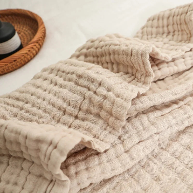 Baby Cotton 6 Layer Gauze Throw Blanket Waffle Weave Limited Edition