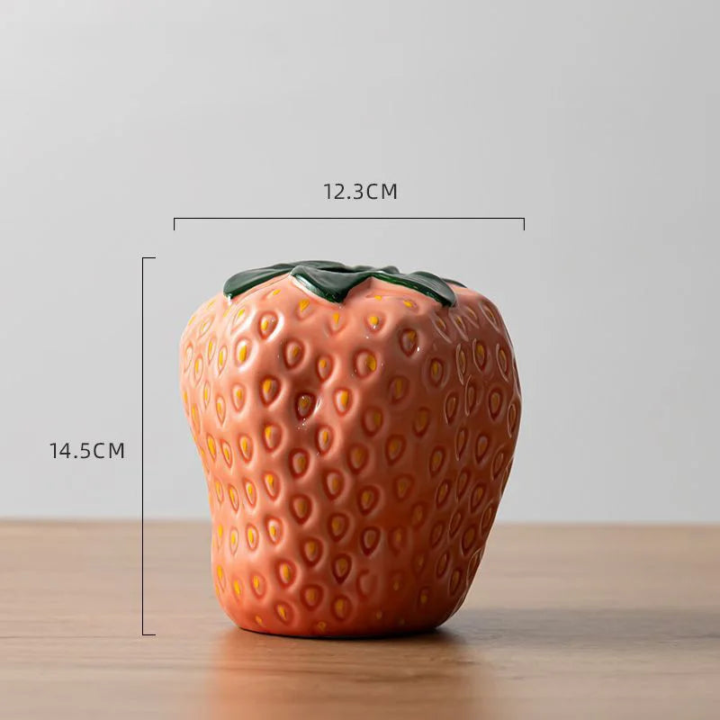 Strawberry Ceramic Sculptural Vase | Playful Luxury Home Décor