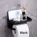 Premium No-Drill Toilet Paper Holder – Modern Bathroom Shelf with Phone Holder