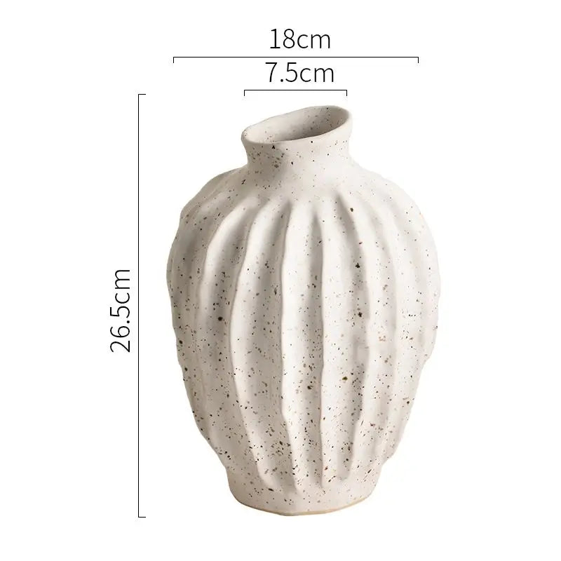 Handmade Matte Pottery Vase | Zen Retro Home Décor