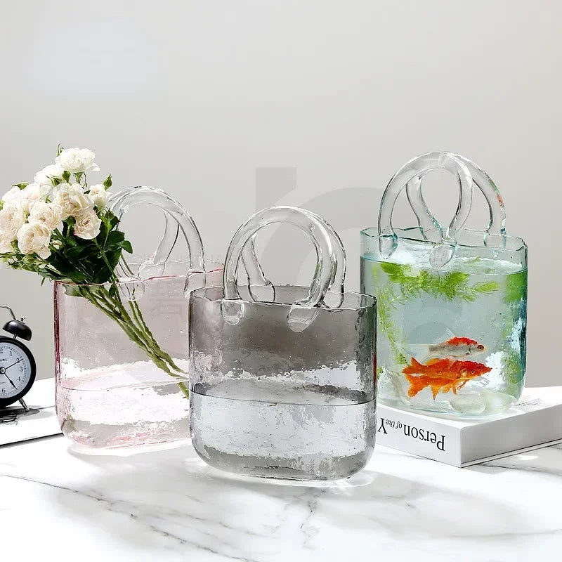 Designer Bag-Silhouette Glass Vase | Nordic Luxury Home Décor
