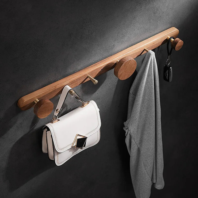 Black Walnut Solid Wood Six Hook Bathroom Coat Hook Elite
