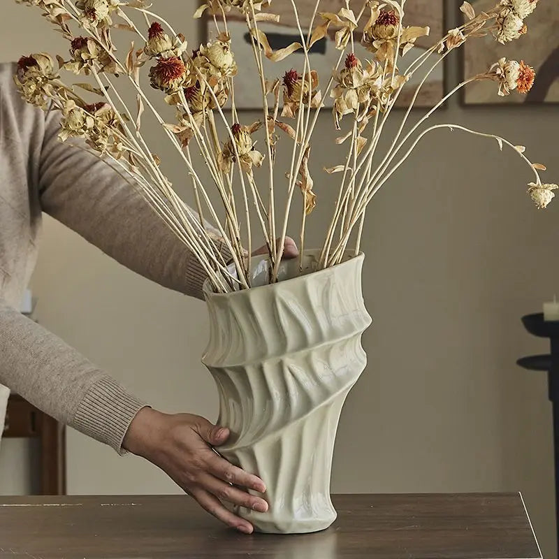 Jingdezhen Long Tube Ceramic Vase | Traditional Chinese Luxury Home Décor