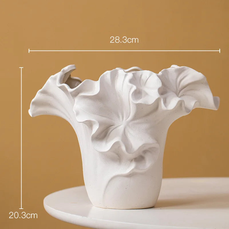 Handmade Petal Pleats Vase | Artisan Pottery Vessel for Luxury Interiors