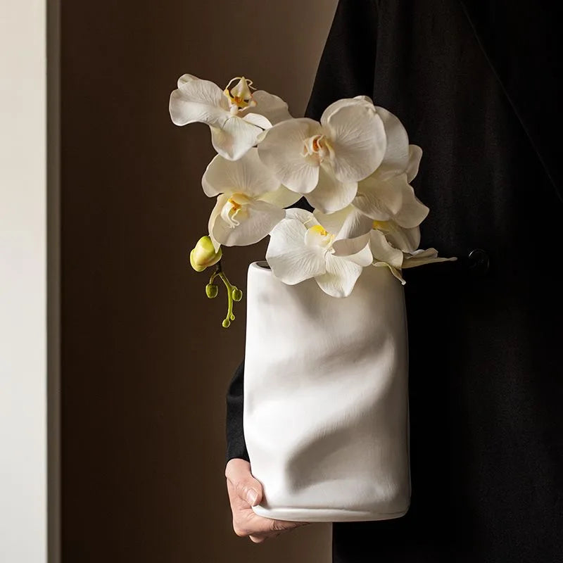 Graphic Black & White Ceramic Display Vase | Cabinet Luxury Home Décor