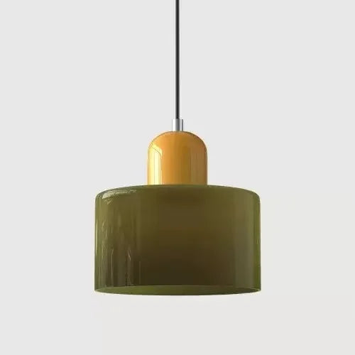 Artisan Stained Glass Pendant Light | Warm White LED | Pink, Orange, Green & White