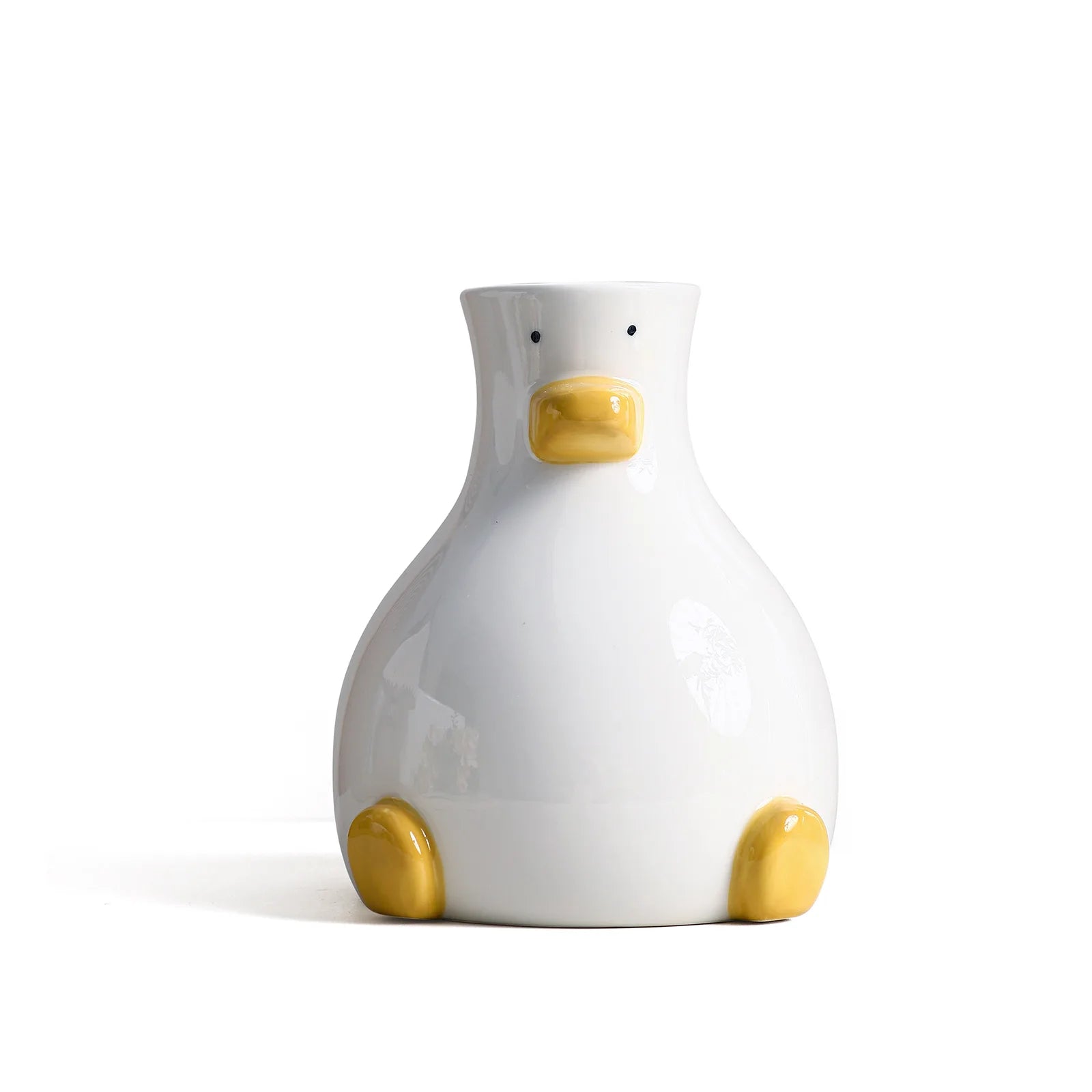 Creative Cartoon Ceramic Vase Cute Duck Flower Arrangement Hydroponic Home Decor Living Room Foyer Decoration