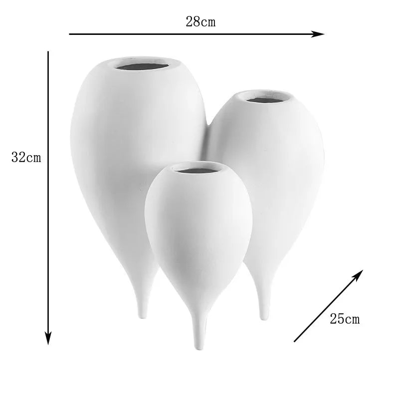 Geometric Triple Resin Vase | Sculptural Luxury Home Décor