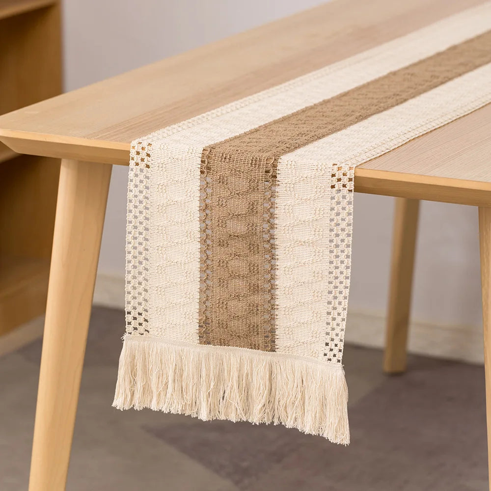 Elegant Cotton Linen Table Runner