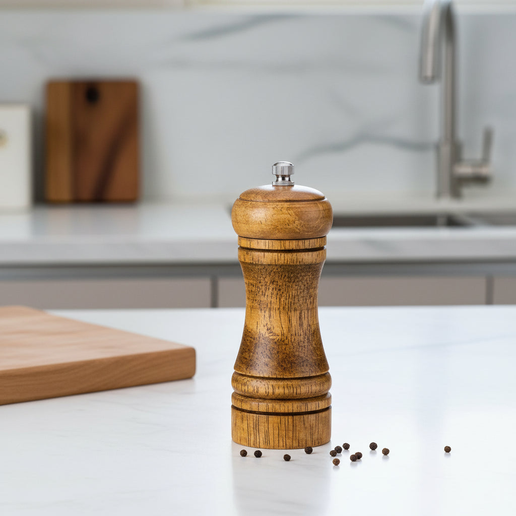 Oak Wood Salt & Pepper Mill | Manual Spice Grinder