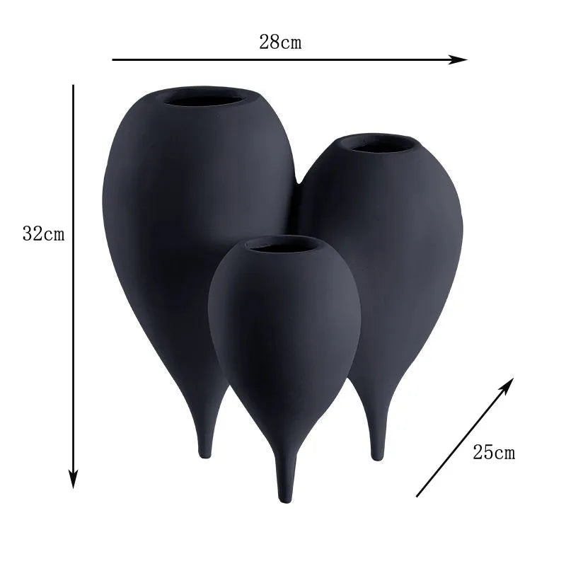 Geometric Triple Resin Vase | Sculptural Luxury Home Décor
