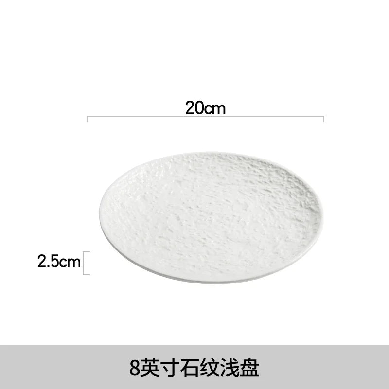 French plate White ceramic plate new flat plate Steak Household high-end Japanese and Western food