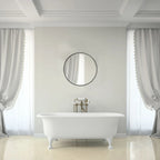 Modern Nordic round bathroom mirror wall mounted bathroom mirror, metal frame hanging makeup mirror