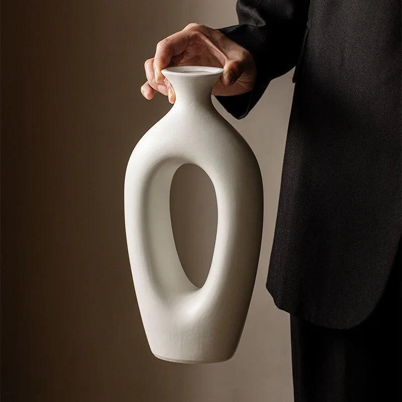Monochrome Ceramic Statement Vase | Black & White Luxury Home Décor