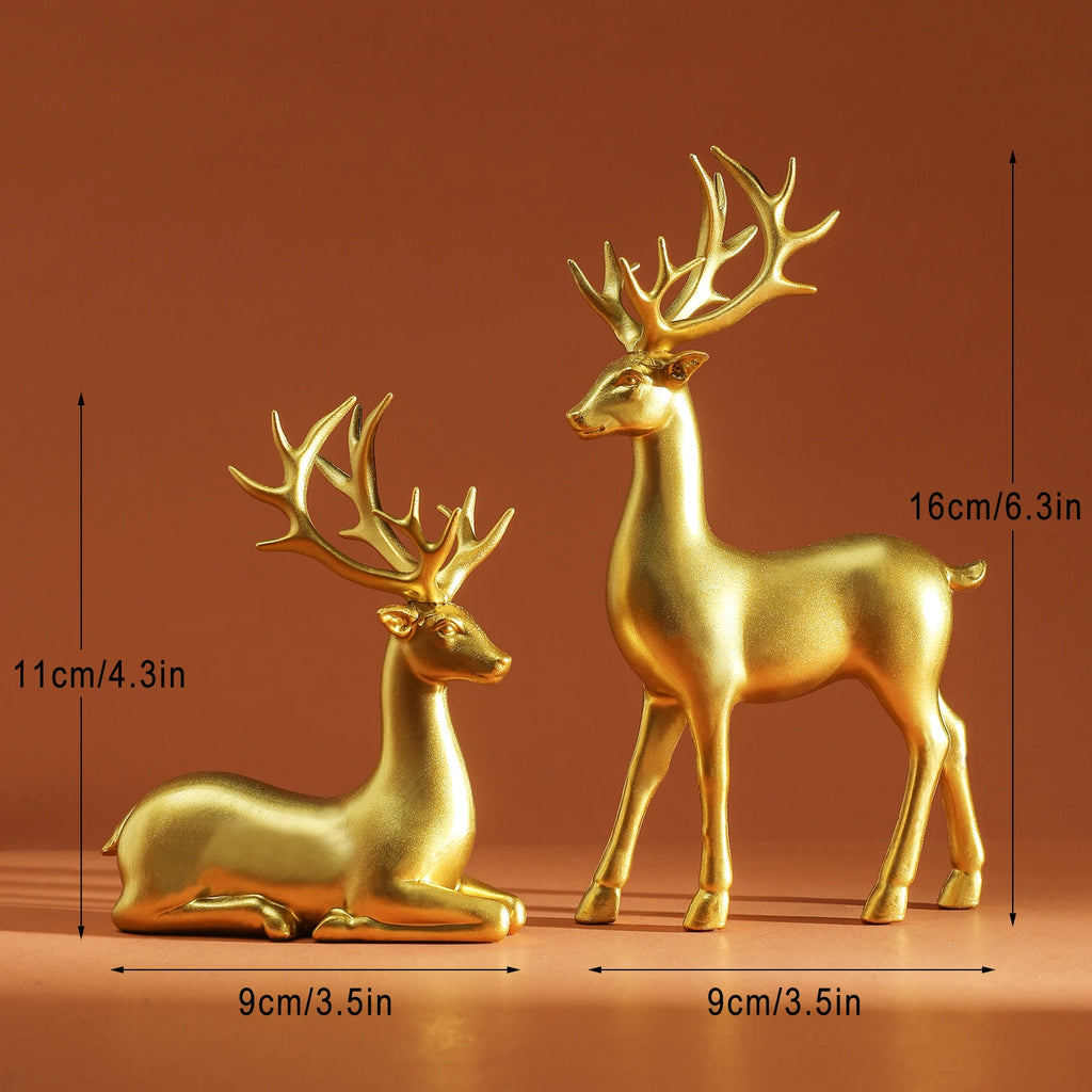 Charming Deer Figurine Set
