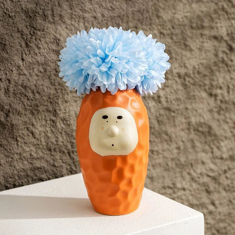 Hand-Drawn Dopamine Ceramic Vase | Joyful Home Décor & Children’s Room Accent