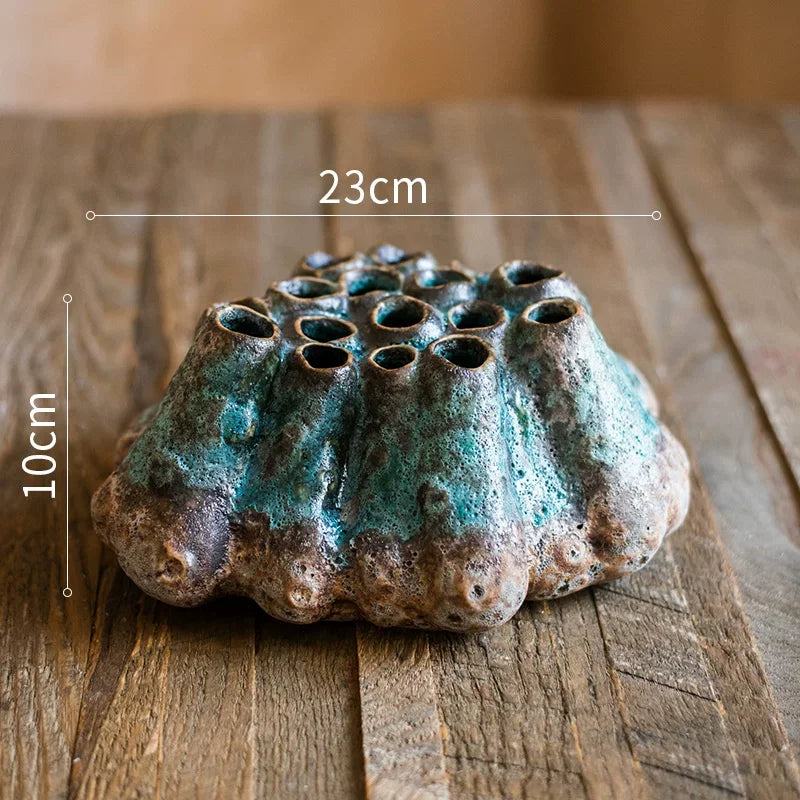 Zen Barnacle Pottery Vase | Wabi-Sabi Home Décor