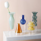 Double Wall Borosilicate Glass Vase | Sculptural Cylinder Vessel for Luxury Interiors