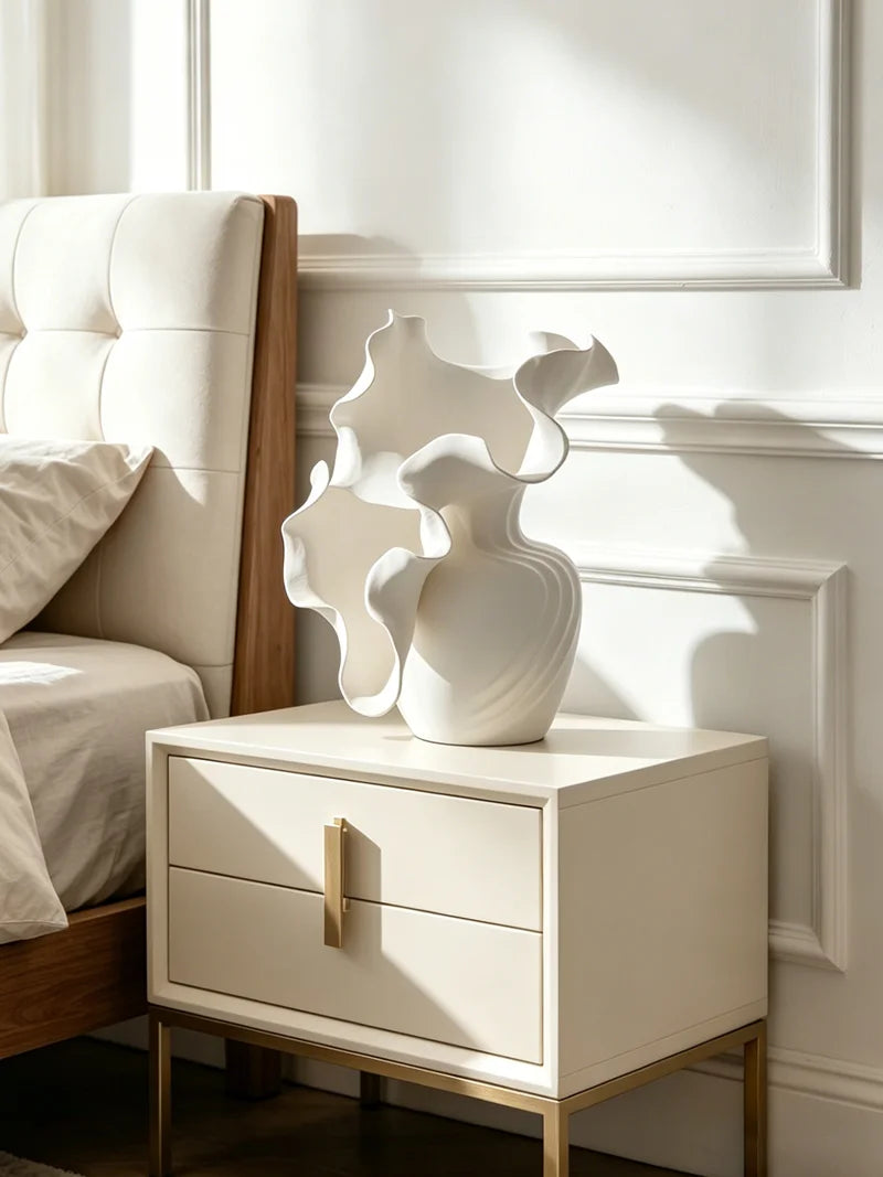 Sculptural Petal Porcelain Vase | Luxury Home Décor Statement Piece