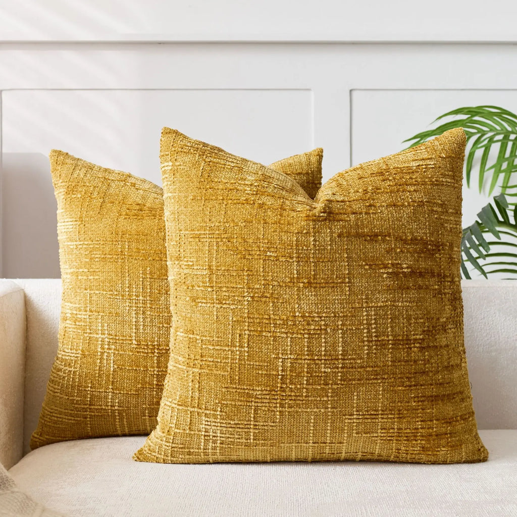 Chenille Coarse Yarn Cushion Cover 40/45/50cm Bamboo Textured Solid Color Throw Pillow Case For Bedroom Sofa Home Decorative