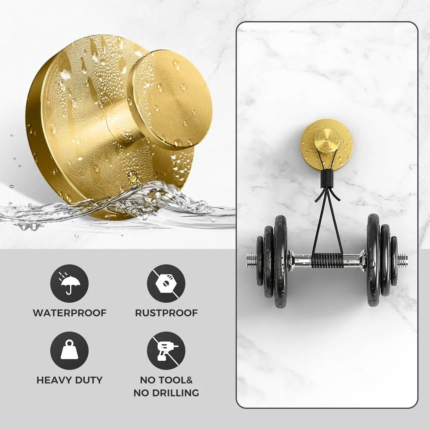 Stainless Steel Suction Hook | Waterproof Wall Mount