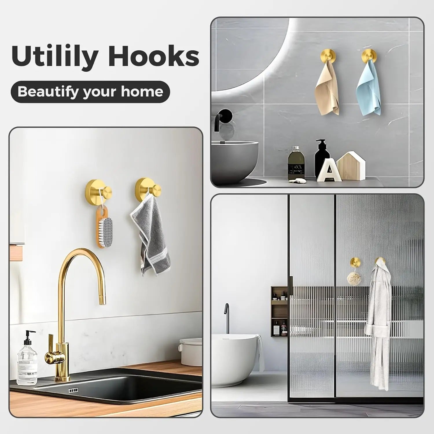 Stainless Steel Suction Hook | Waterproof Wall Mount