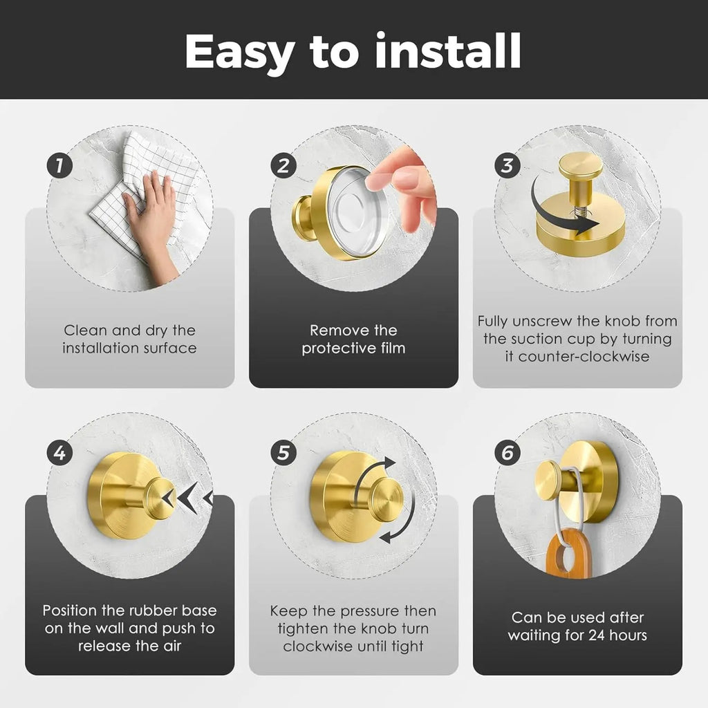 Stainless Steel Suction Hook | Waterproof Wall Mount