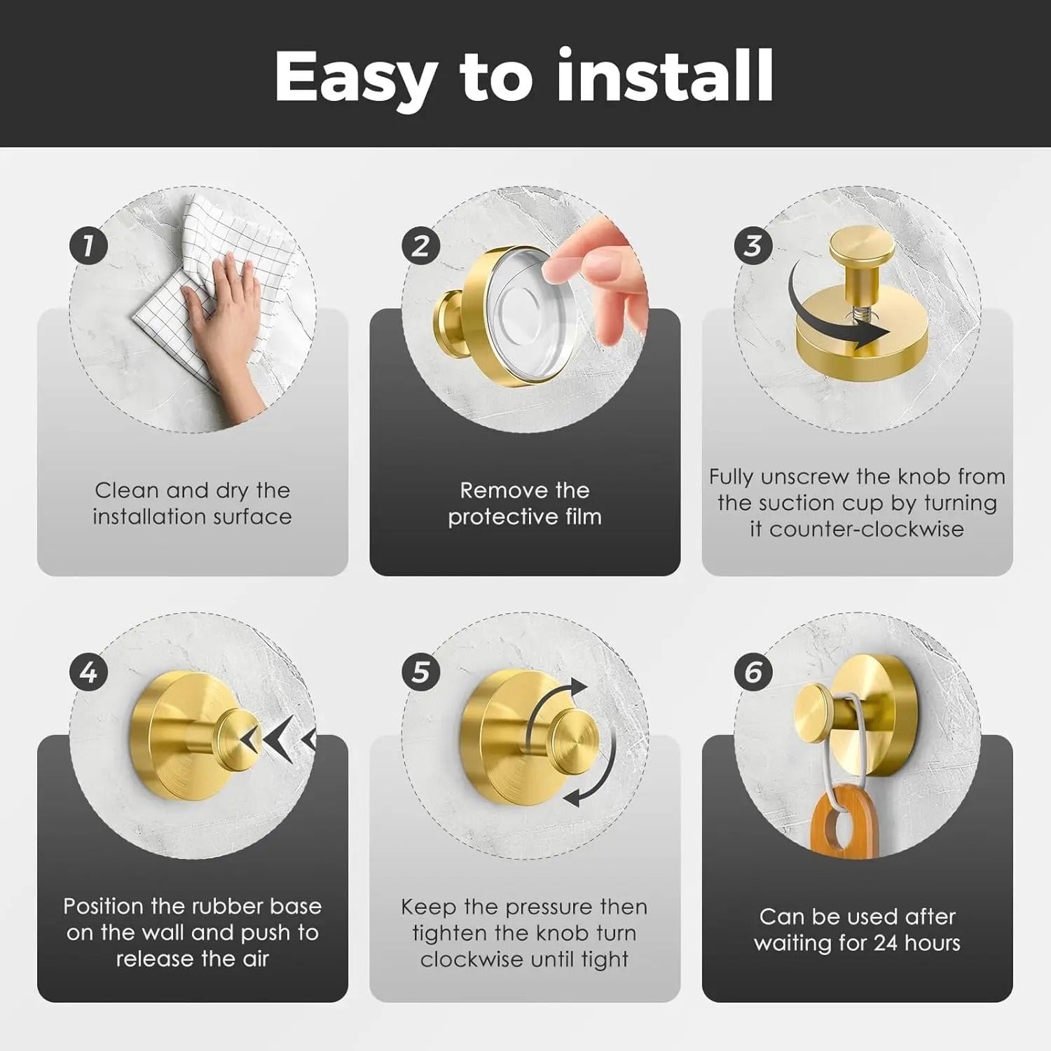 Stainless Steel Suction Hook | Waterproof Wall Mount