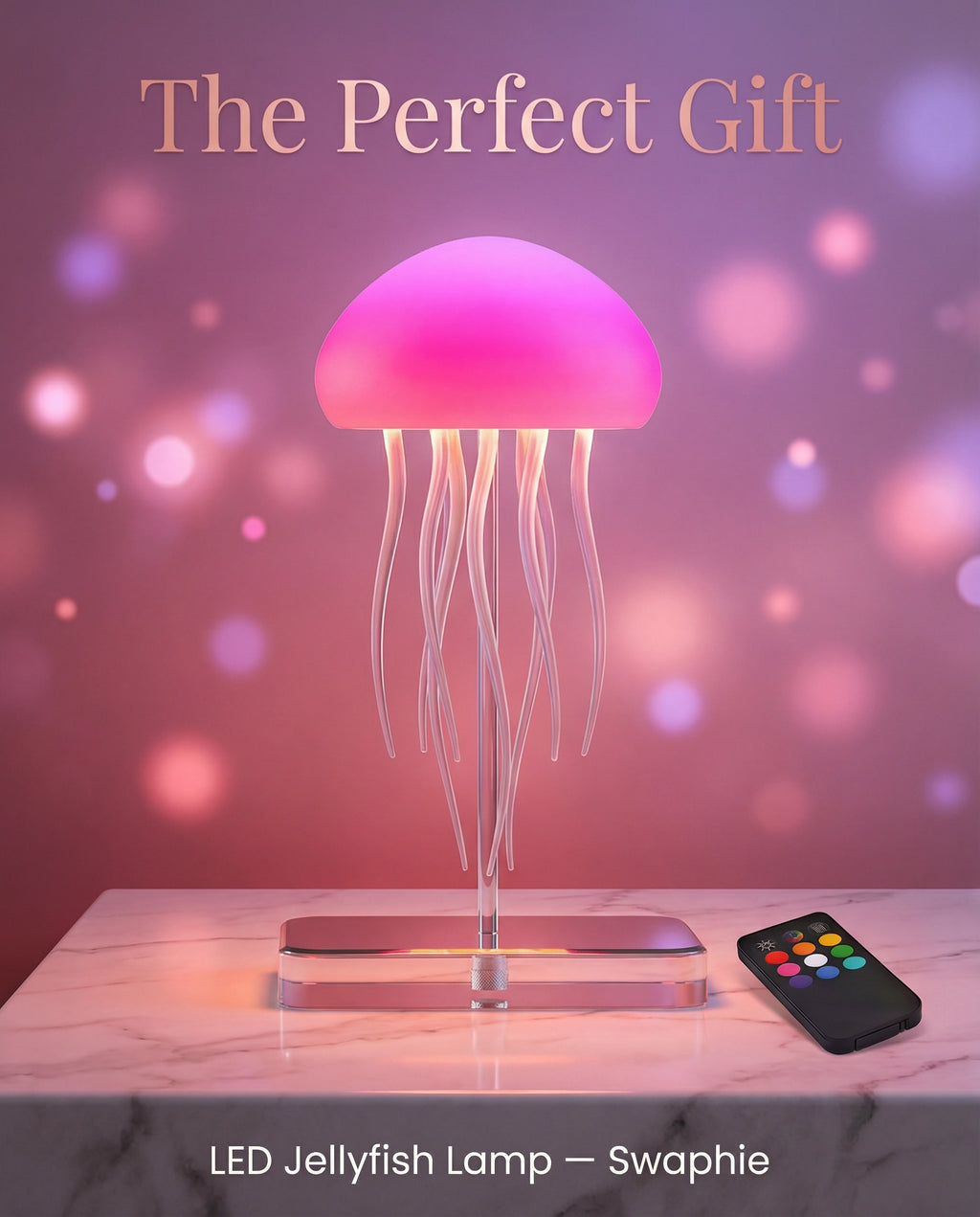 LED Jellyfish Lamp with 9 Tentacles & Remote Control